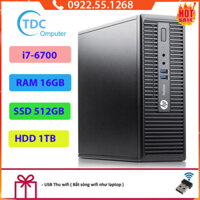 Case máy tính đồng bộ HP ProDesk 400G3 SFF, cpu core i7-6700, ram 16GB, SSD 512GB,HDD 1TB Tặng USB thu Wifi