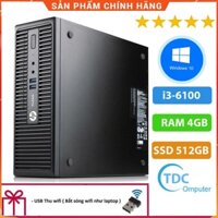 Case máy tính đồng bộ HP ProDesk 400G3 SFF, cpu core i3-6100, ram 4GB, SSD 512GB, Tặng USB thu Wifi