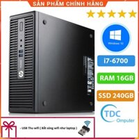 Case máy tính đồng bộ HP ProDesk 400G3 SFF, cpu core i7-6700, ram 16GB, SSD 240GB Tặng USB thu Wifi