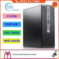 Case máy tính đồng bộ HP ProDesk 400G3 SFF, cpu core i7-6700, ram 4GB, SSD 120GB,HDD 500GB Tặng USB thu Wifi