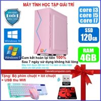 Case máy tính LED Màu Hồng CPU Core i7 3770 / i5 3320 / i3 3220 / Ram 4-8GB/ SSD 120-240GB ... Tặng Phím chuột, thu wifi