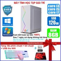 Case máy tính LED Màu Trắng CPU i7-3770 /i5-3320 / i3-3320 / Ram 4-8GB/ SSD 120-240GB ... Tặng Phím chuột, thu wifi