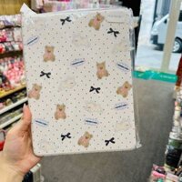 Case Ốp Bao da iPad Gấu Thỏ Nền Trắng Chấm Bi Pastel iPad 9.7/10/10.2/10.5/10.9/11inch