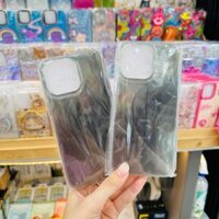 Case Ốp điện thoại iPhone Lông Vũ Xanh Rêu Ánh Xà Cừ Hologram 2 màu Trơn 11/12/13/14/15/Pro/Promax