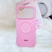 Case Ốp điện thoại iPhone Màu Hồng Đậm Chấm Bi Poli Corner Magsafe Basic iPhone 17/16/15/14/13/12/Pro/Promax