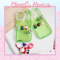 Case Ốp điện thoại iPhone Noel xanh lá Phao trong gợn sóng icon nổi iPhone 11/12/13/14/15/Pro/Promax ( không kèm tua)