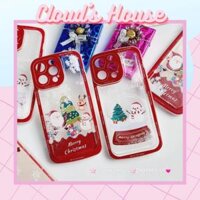 Case Ốp điện thoại iPhone Noel Phao Nước Bling Bling iPhone 11/12/13/14/15/Plus/Pro/Promax