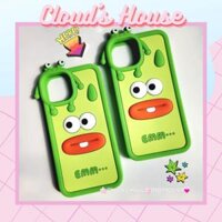 Case Ốp điện thoại iPhone Su dẻo EMM...xanh lá Kèm Dây đeo điện thoại iPhone 11/12/13/14/Pro/Promax