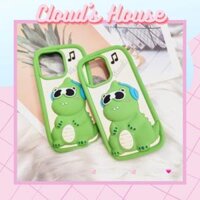 Case Ốp điện thoại iPhone Su dẻo Khủng Long Rock Kèm Dây đeo điện thoại iPhone 11/12/13/14/Pro/Promax