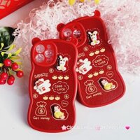 Case Ốp điện thoại iPhone Tai Gấu - Thỏ Tết icon nổi iPhone 11/12/13/14/Pro/Promax (2 mẫu)