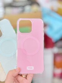 Case Ốp điện thoại iPhone Trong Crytal Magsafe Hồng Pastel Case iPhone 12/13/14/15/16/Pro/Promax