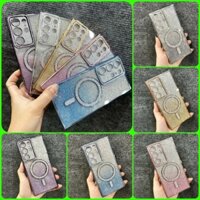 Case ốp lưng Samsung S22 ultra / S23 ultra / S24 ultra dẻo lót kim tuyến lấp lánh sáng đẹp sang trọng bảo vệ camera