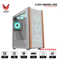 Case VSP E-ATX Gaming C19 Wooden – White