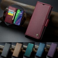 Caseme RFID Chặn Ốp Lưng Cho Xiaomi 14T Pro POCO X6 Pro Redmi 14c Note 13 Pro Da PU Lật Mỏng Ví Bao Da