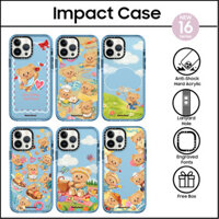 Caseti Butterbear Baking Time Baby Blue Hard Plastic Acrylic Case cho iPhone 16 11 12 13 14 15 Plus Pro Max Vỏ