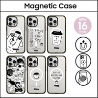 Caseti WHOSMiNG Coffee Makes Me Happy Hard Plastic Acrylic Case Cover Cho iPhone 16 11 12 13 14 15 Plus Pro Max Vỏ