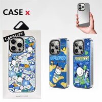 Casetif Sanrio Nhân Vật Pochacco Ốp lưng iPhone 11 12 13 14 15 Pro Max Silicon Mềm Bạc Mạ Điện Gương Ốp Lưng Chống Sốc Có Hộp