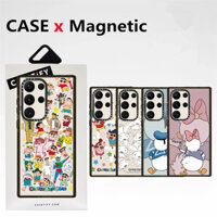Casetifg Crayon ShinChan Vịt Donald Sạc Từ Tính Vỏ Điện Thoại Có Hộp Cho Samsung Galaxy S24 S23 S22 Ultra S24Plus Vỏ Chống Sốc Trong Suốt Bảo Vệ Chất Lượng Cao Vỏ Cứng
