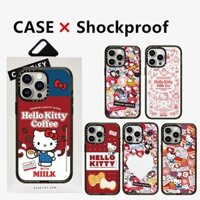 Casetifg Hello Kitty Dán Chất Lượng Cao Trong Suốt Chống Sốc Ốp Lưng Điện Thoại Có Hộp Cho iPhone 15 12 13 14 Pro Max Plus Phông Bên Full Cover Ống Kính Bảo Vệ Vỏ Acrylic Cứng