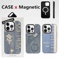 Casetifg Joint Matin Kim 3D Denim Mạ Gương Sạc Từ Tính Vỏ Điện Thoại Có Hộp Cho iPhone 12 13 14 15 16 Pro Max 16Plus Vỏ Bảo Vệ Chống Sốc Thời Trang Ốp Lưng Cứng