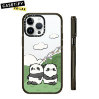 Casetify Cloud Grass Panda Họa Tiết Ốp lưng Acrylic Cứng Ốp Lưng Cho iphone 16 11 12 13 14 15 Plus Pro Max Ốp Lưng Hoạt Hình Dễ Thương