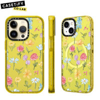 Casetify cụm hoa Vỏ chanh Vàng hút từ tính Ốp lưng Acrylic cứng cho iPhone 12 13 14 15 16 Pro Max Plus Ốp lưng nâng cấp chất lượng cao