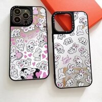 Casetify cùng phong cách sweetheart naughty rabbit mirror case cho iphone 14 14pro 11 12 13 pro max plating hard cover vỏ