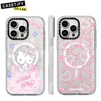 Casetify HELLO KITTY Hồng Tình Yêu Nơ Họa Tiết Nhựa Cứng Acrylic Từ Tính Dành Cho iphone 16 11 12 13 14 15 Plus Pro Max Vỏ