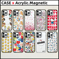 Casetify [Hello Kitty] Vỏ từ tính Acrylic cho iPhone 15 16 Pro Max 14 15 16 Plus Vỏ Disney Princess The Seven Dwarfs Esther Kim Vỏ bảo vệ chữ bên khắc thời trang