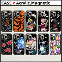Casetify [NARUTO] Vỏ từ tính Acrylic cho iPhone 15 16 Pro Max 14 15 16 Plus ốp lưng chim cánh cụt khắc thời trang Vỏ bảo vệ chữ bên