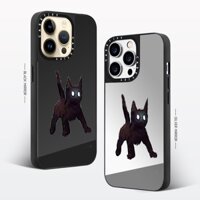 Casetify Spoof Lightning Black Cat Mirror Case cho iPhone 15 14 Pro MAX 13 Pro MAX 12 Pro MAX 11 ProMax X XS XR 7 8 Plus SE 2020 22 Vỏ điện thoại chống sốc Mặt sau dễ thương