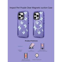Casetify X Bướm Bay Ốp Lưng Peri Tím Hút Từ Tính Cứng Acrylic Ốp Lưng Cho Apple IPhone 12 13 14 15 16 Pro Max Plus Có Hộp