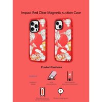 Casetify X Đảng Cừu Màu Đỏ Hút Từ Tính Cứng Acrylic Ốp Lưng Cho Apple IPhone 12 13 14 15 16 Pro Max Plus Có Hộp