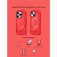 Casetify X Gương Trắng Tuyết Đỏ Từ Hút Cứng Acrylic Ốp Lưng Cho Apple IPhone 12 13 14 15 16 Pro Max Plus Có Hộp