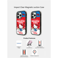 Casetify X Hello Kitty Cà Phê Hút Từ Tính Ốp Lưng Acrylic Cứng Cho Apple IPhone 12 13 14 15 16 Pro Max Plus Có Hộp