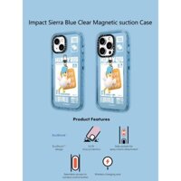 Casetify X HIPPY KEYCHAIN Sierra Blue Hút Từ Tính Ốp Lưng Acrylic Cứng Cho Apple IPhone 12 13 14 15 16 Pro Max Plus Có Hộp