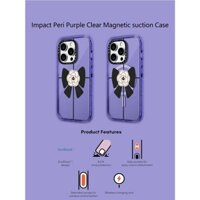 Casetify X Hoa Nơ Peri Tím Hút Từ Tính Cứng Acrylic Ốp Lưng Cho Apple IPhone 12 13 14 15 16 Pro Max Plus Có Hộp