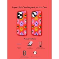 Casetify X Họa Tiết Hoa Màu Đỏ Từ Hút Cứng Acrylic Ốp Lưng Cho Apple IPhone 12 13 14 15 16 Pro Max Plus Có Hộp