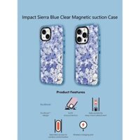 Casetify X Hoa Tím Sierra Xanh Từ Hút Cứng Acrylic Ốp Lưng Cho Apple IPhone 12 13 14 15 16 Pro Max Plus Có Hộp