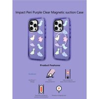 Casetify X Khủng Long Thế Giới Ốp Lưng Peri Tím Hút Từ Tính Cứng Acrylic Ốp Lưng Cho Apple IPhone 12 13 14 15 16 Pro Max Plus Có Hộp