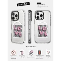 Casetify X Love Label Case Impact Clear Magnetic Hút Case cho iPhone 16 / 15 / 14 / 13 Pro Max | Mặt sau Acrylic bảo vệ quân sự với bao bì cao cấp
