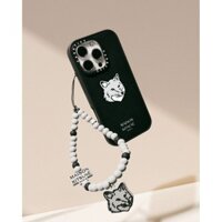 Casetify X Maison Kitsuné Đen Ốp Lưng Acrylic Cứng Hút Từ Tính Cho Apple IPhone 12 13 14 15 16 Pro Max Plus Có Hộp