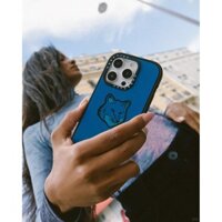 Casetify X Maison Kitsuné Màu Xanh Ốp Lưng Acrylic Cứng Hút Từ Tính Cho Apple IPhone 12 13 14 15 16 Pro Max Plus Có Hộp