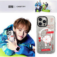 Casetify X NCT DREAM Playground CHENLE Doodle Case - Phiên bản màu trắng Hút từ tính Clear Hard Acrylic Back TPU Edge Case Vỏ điện thoại Vỏ tác động cho Apple IPhone 13 14 15 Pro Max