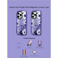Casetify X Purple Garden Peri Tím Hút Từ Tính Cứng Acrylic Ốp Lưng Cho Apple IPhone 12 13 14 15 16 Pro Max Plus Có Hộp