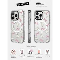 Casetify X Rabbit Ribbon Case Impact Clear Magnetic Hút Case cho iPhone 16 / 15 / 14 / 13 Pro Max | Mặt sau Acrylic bảo vệ quân sự với bao bì cao cấp