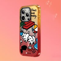 Casetify X Sẽ Chúng ta lộn xộn Ốp Lưng Đen Peach Haze Cotton Kẹo Bộ Sưu Tập Màu Sắc Trong Suốt Cứng Ốp Lưng Tác Động Cho Apple IPhone 12 13 14 15 16 Pro Max Plus Có Hộp