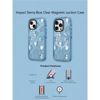 Casetify X Shark Case Sierra Blue Hút Từ Tính Cứng Acrylic Ốp Lưng Cho Apple IPhone 12 13 14 15 16 Pro Max Plus Có Hộp