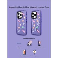 Casetify X thế giới côn trùng Peri Tím hút từ tính Ốp lưng Acrylic cứng cho Apple IPhone 12 13 14 15 16 Pro Max Plus có hộp
