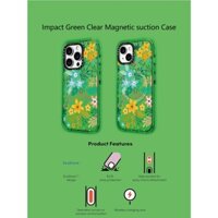 Casetify X Vườn Mùa Hè Xanh Hút Từ Tính Cứng Acrylic Ốp Lưng Cho Apple IPhone 12 13 14 15 16 Pro Max Plus Có Hộp